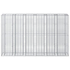 Letto rialzato in gabbione 3 pz acciaio galvanizzato 250 x 50 x 150 cm argento