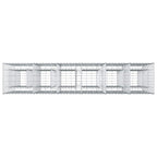 Letto rialzato in gabbione 3 pz acciaio galvanizzato 250 x 50 x 150 cm argento