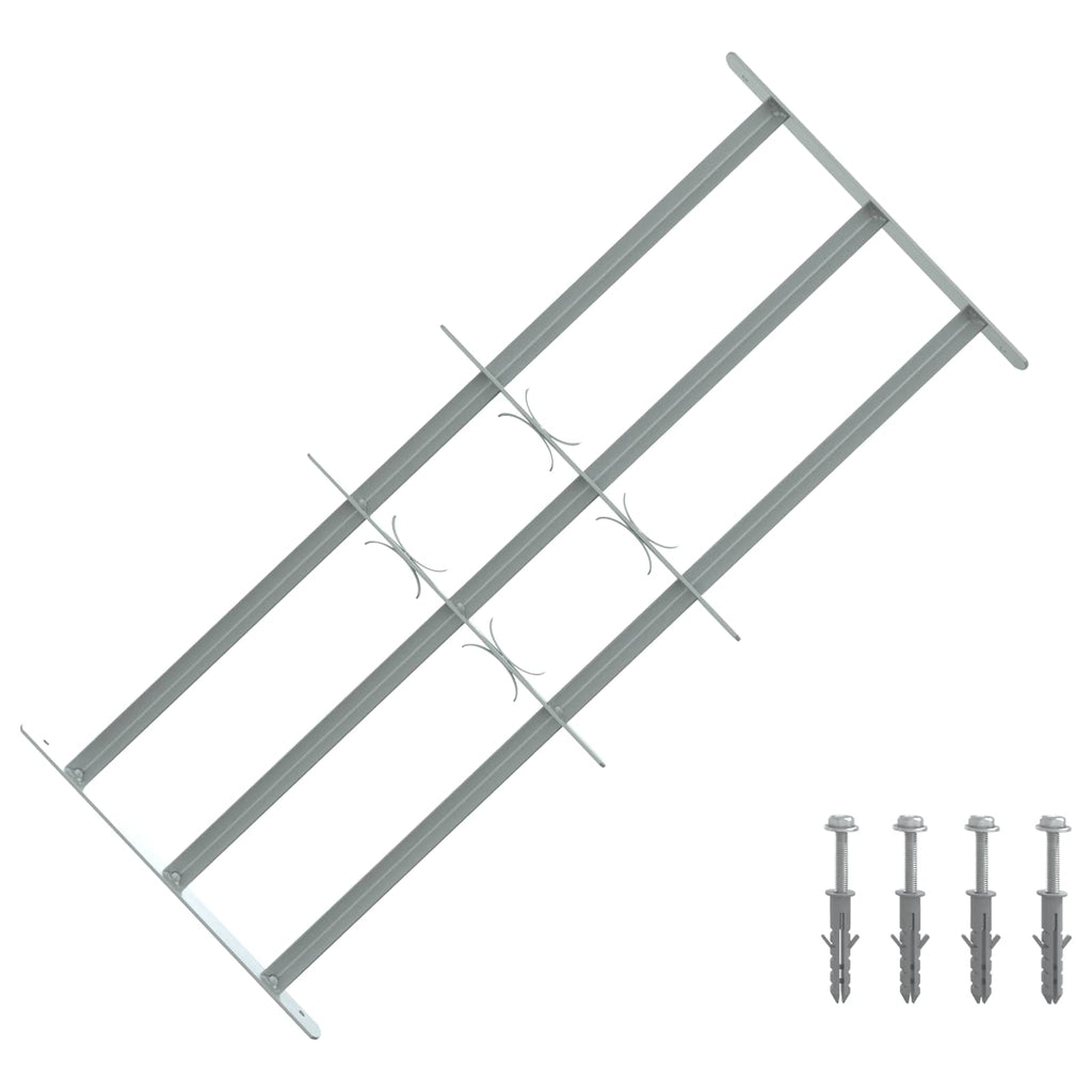 Griglia di Sicurezza per Finestra con 3 Traversine - Acciaio Zincato - 630-1140 mm - 3 pezzi