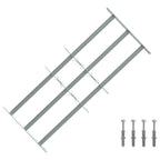 Griglia di Sicurezza per Finestra con 3 Traversine - Acciaio Zincato - 630-1140 mm - 3 pezzi