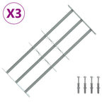Griglia di Sicurezza per Finestra con 3 Traversine - Acciaio Zincato - 630-1140 mm - 3 pezzi