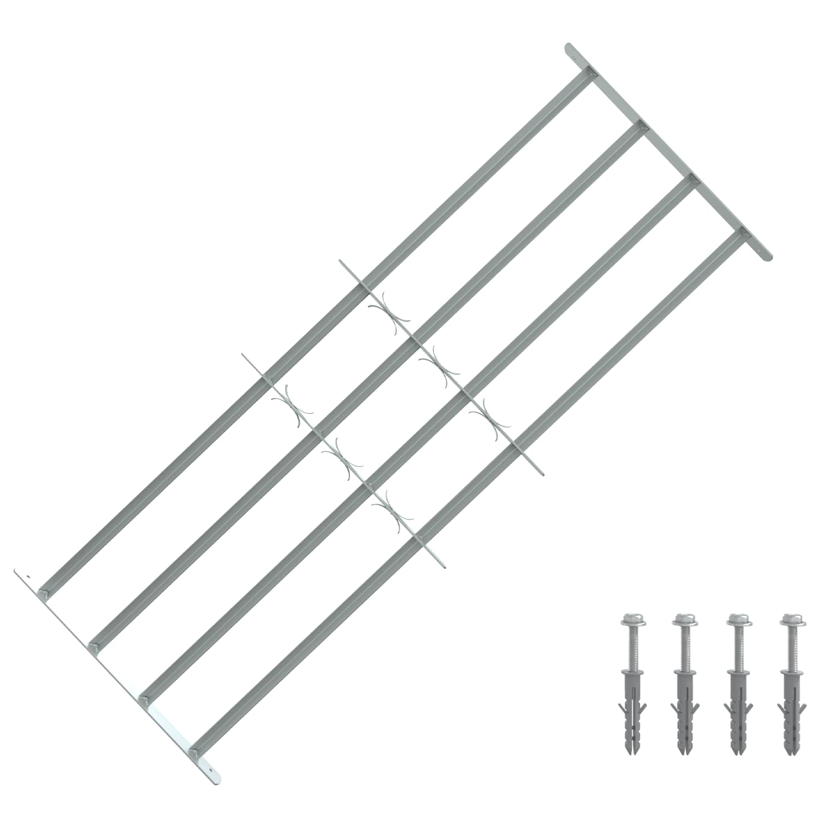 Griglia di sicurezza per finestre con 4 barre trasversali 930-1740 mm - Set 3 pz