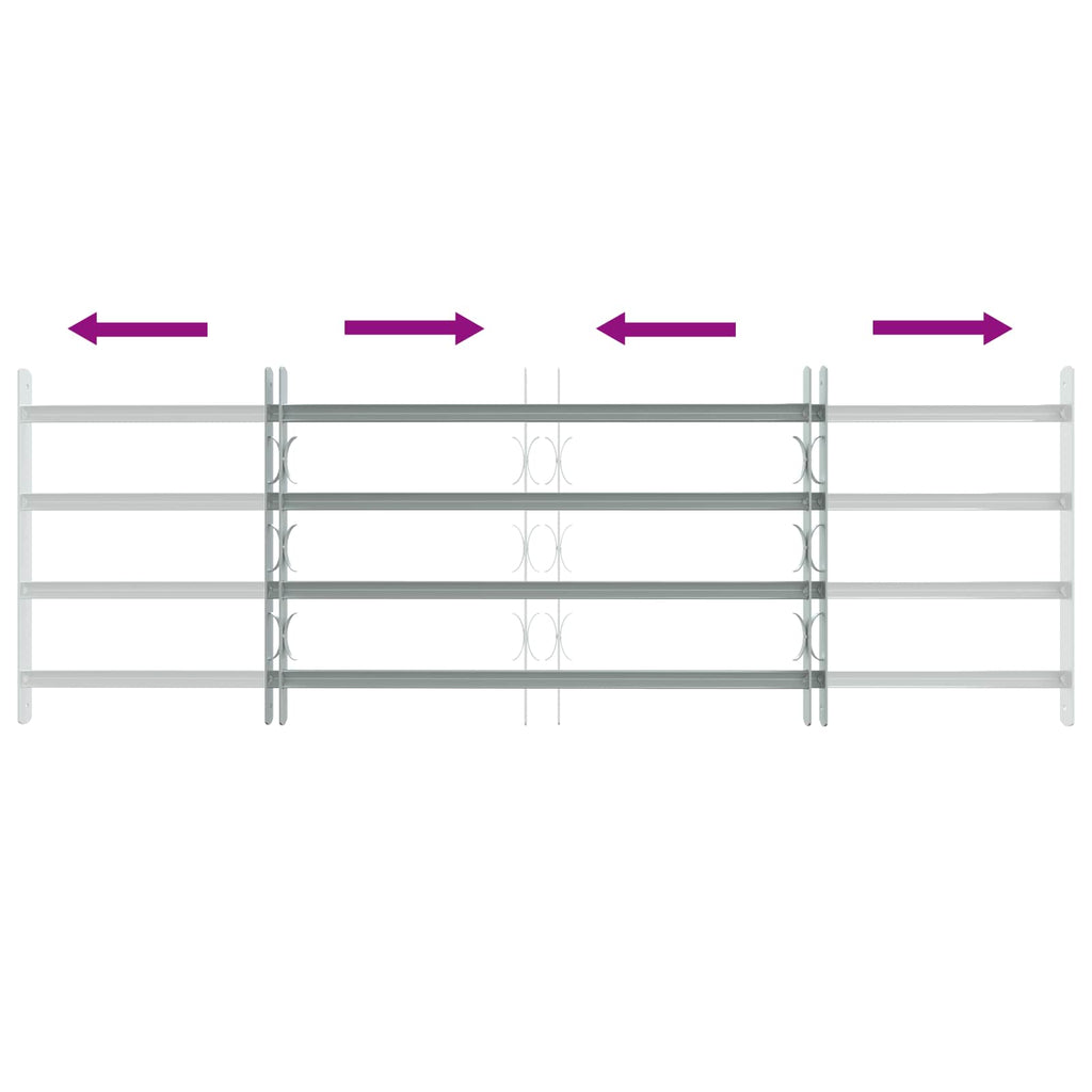 Griglia di sicurezza per finestre con 4 barre trasversali 930-1740 mm - Set 3 pz