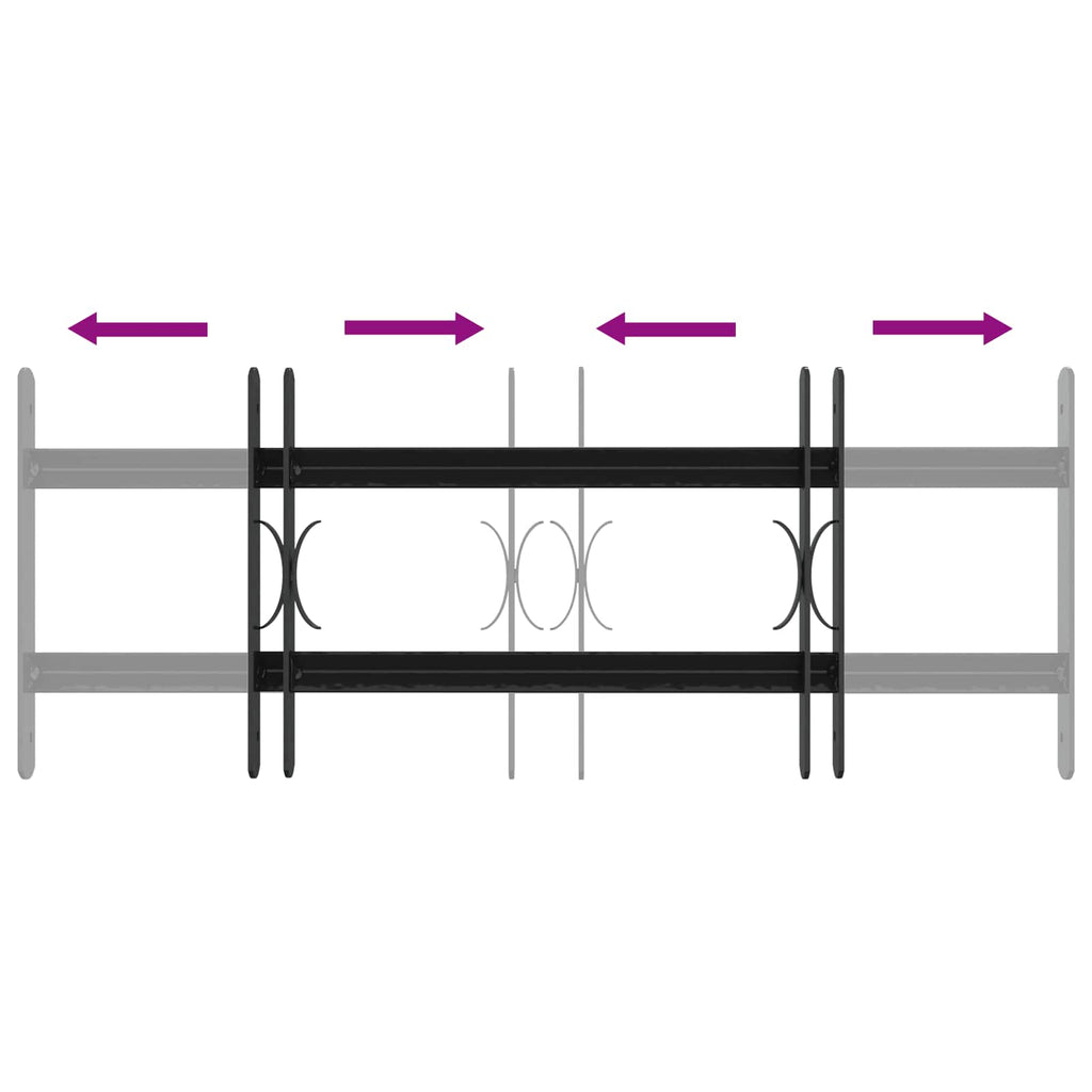 Griglia di Sicurezza per Finestre con 2 Traverse 43-74 cm - Set 3 pezzi