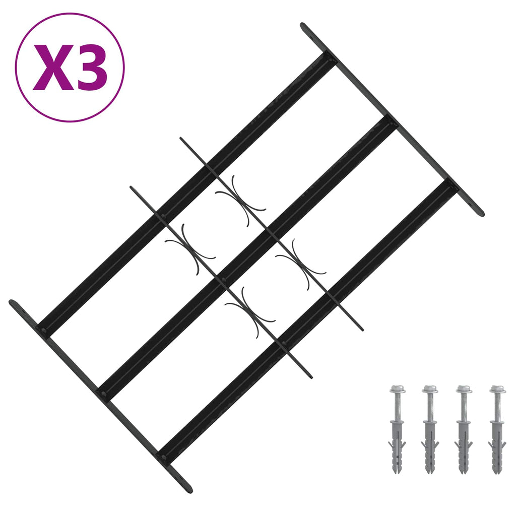 Griglia di Sicurezza per Finestra con 3 Traversine - Set 3 pz
