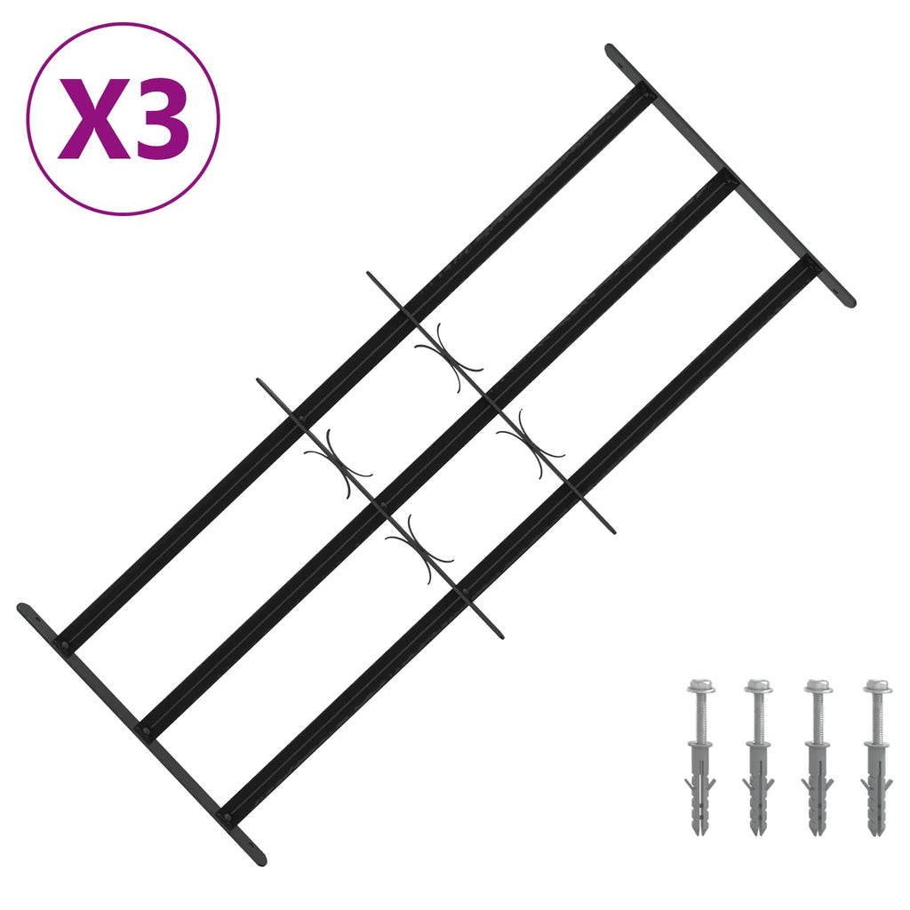 Griglia di Sicurezza per Finestra con 3 Traversine - Set 3 pcs