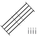 Griglia di sicurezza per finestre con 4 barre trasversali 93-174 cm - Acciaio nero - 3 pezzi