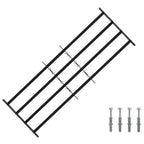 Griglia di sicurezza per finestre con 4 barre trasversali 93-174 cm - Acciaio nero - 3 pezzi
