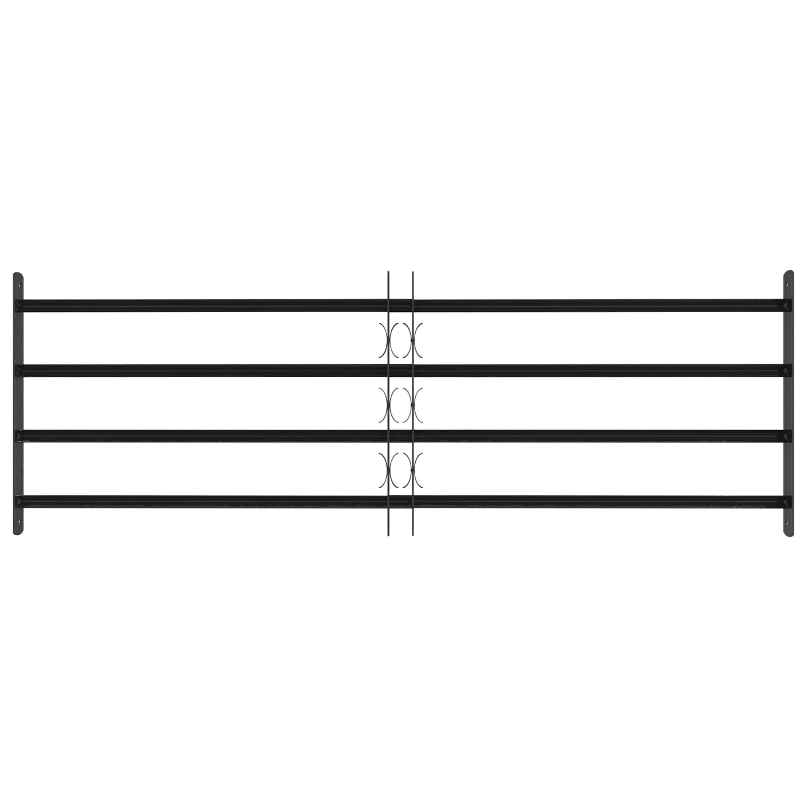 Griglia di sicurezza per finestre con 4 barre trasversali 93-174 cm - Acciaio nero - 3 pezzi