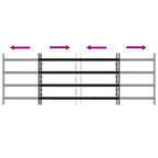 Griglia di sicurezza per finestre con 4 barre trasversali 93-174 cm - Acciaio nero - 3 pezzi