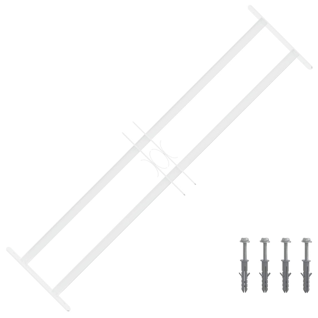 Griglia di Sicurezza per Finestre con 2 Traverse 63-114 cm Acciaio Zincato Bianco