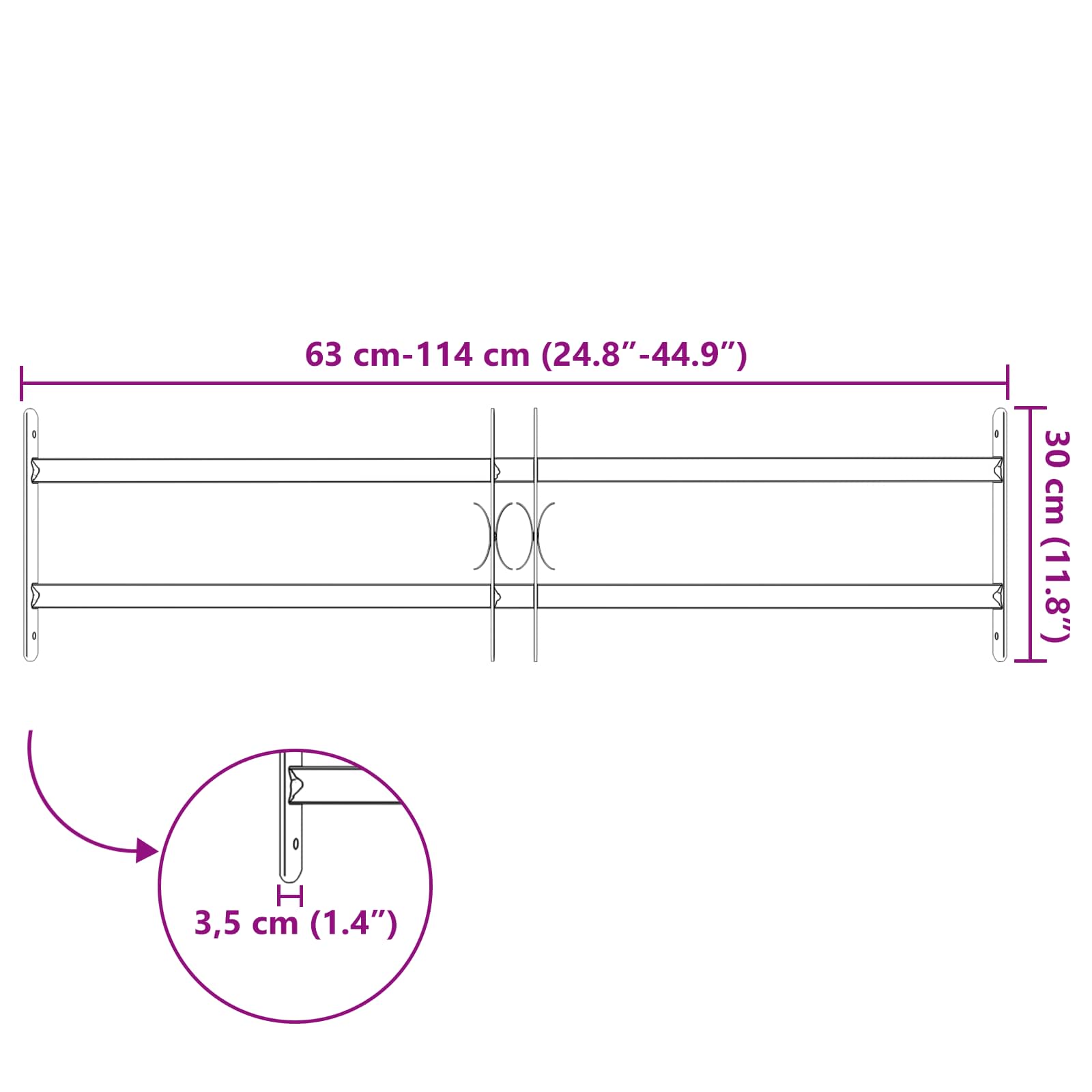 Griglia di Sicurezza per Finestre con 2 Traverse 63-114 cm Acciaio Zincato Bianco