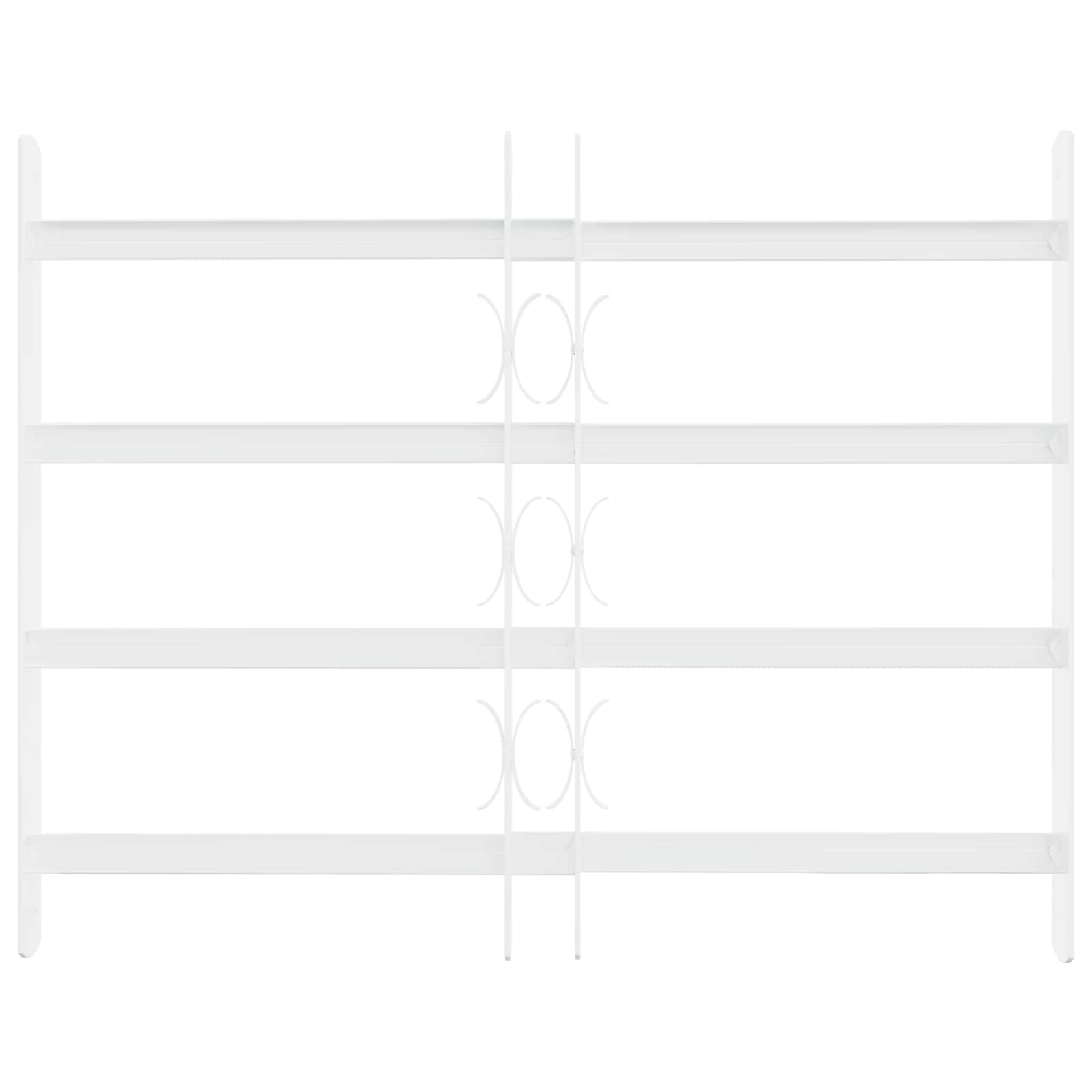 Griglia di sicurezza per finestre con 4 barre trasversali, acciaio zincato, regolabile 43-74 cm