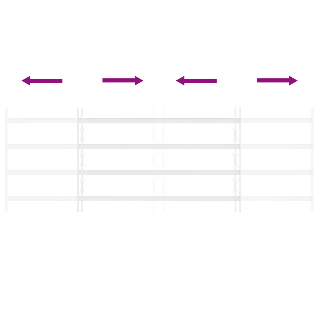 Griglia di Sicurezza per Finestre 4 Barre Trasversali Acciaio Zincato 93-174 cm