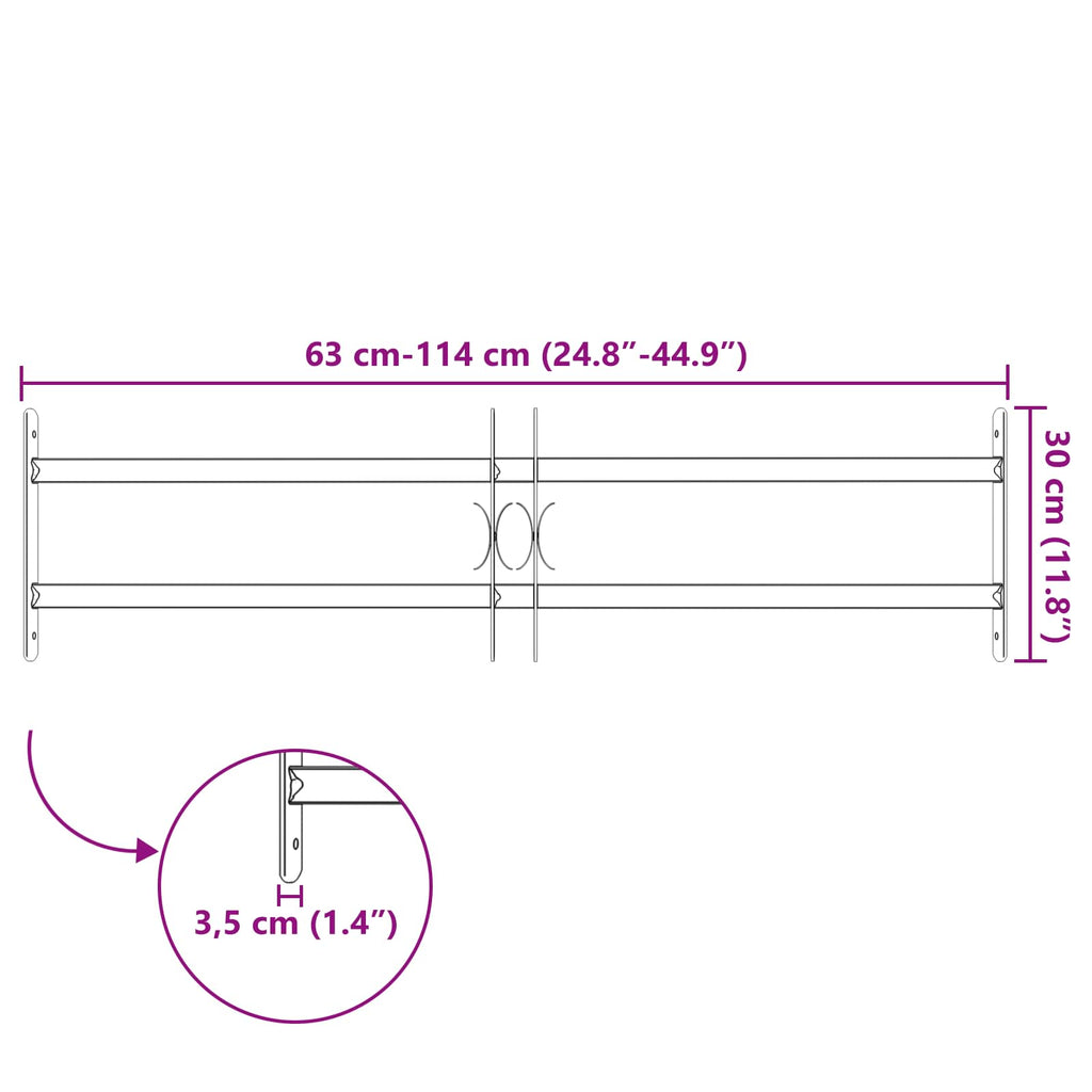 Griglia di Sicurezza per Finestre con 2 Traverse - Set 3 pz