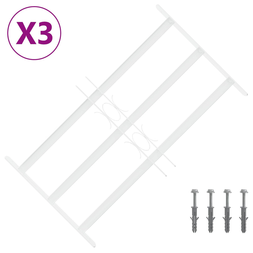 Griglia di Sicurezza per Finestra con 3 Traversine - Set 3 pz - Acciaio Zincato