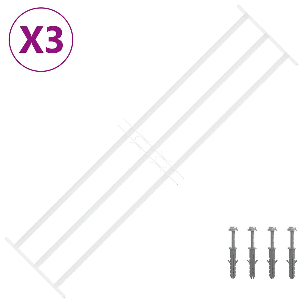 Griglia di Sicurezza per Finestra con 3 Traversine - Set 3 pz