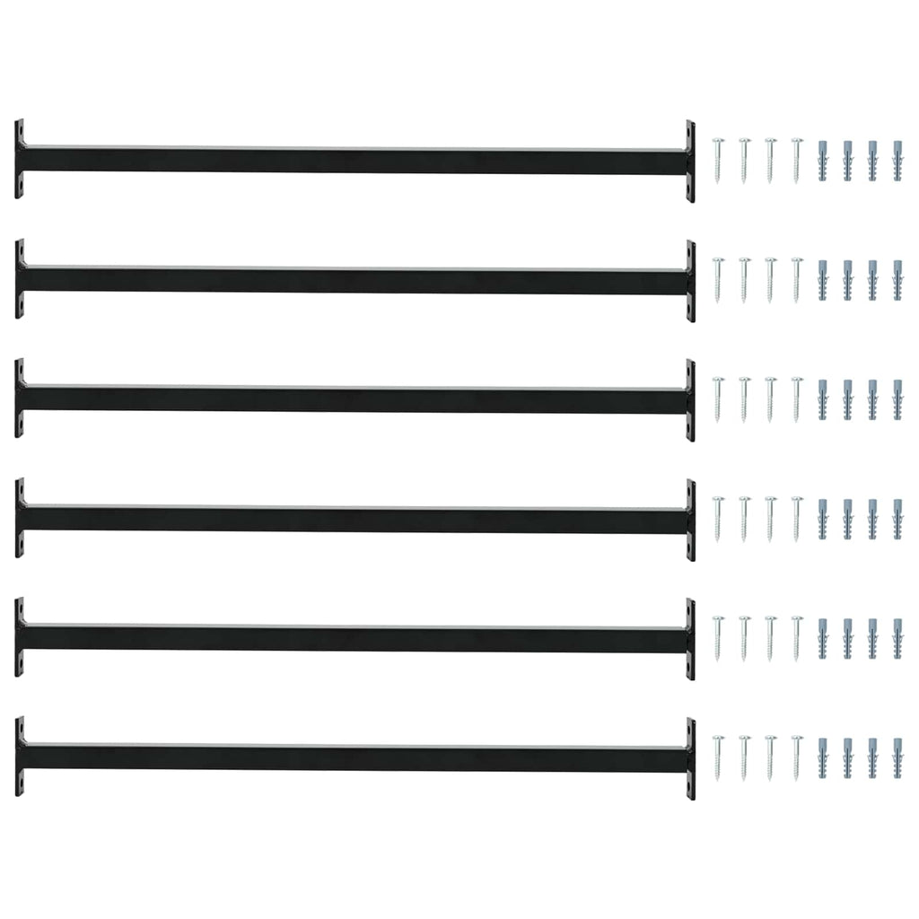 Barra di Sicurezza Regolabile per Finestra 710-1200 mm Acciaio Nero - Set 6 pezzi