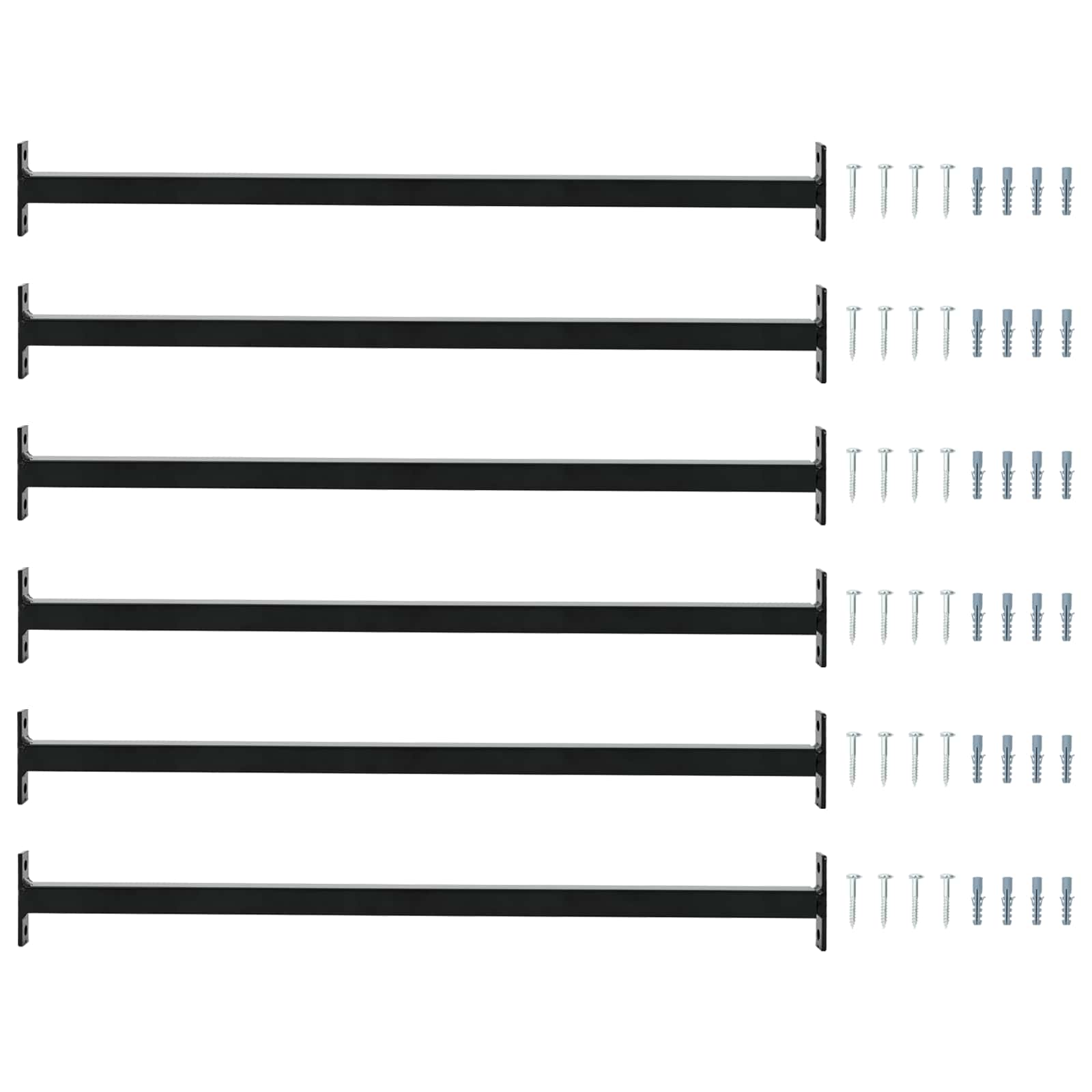 Barra di Sicurezza Regolabile per Finestra 710-1200 mm Acciaio Nero - Set 6 pezzi
