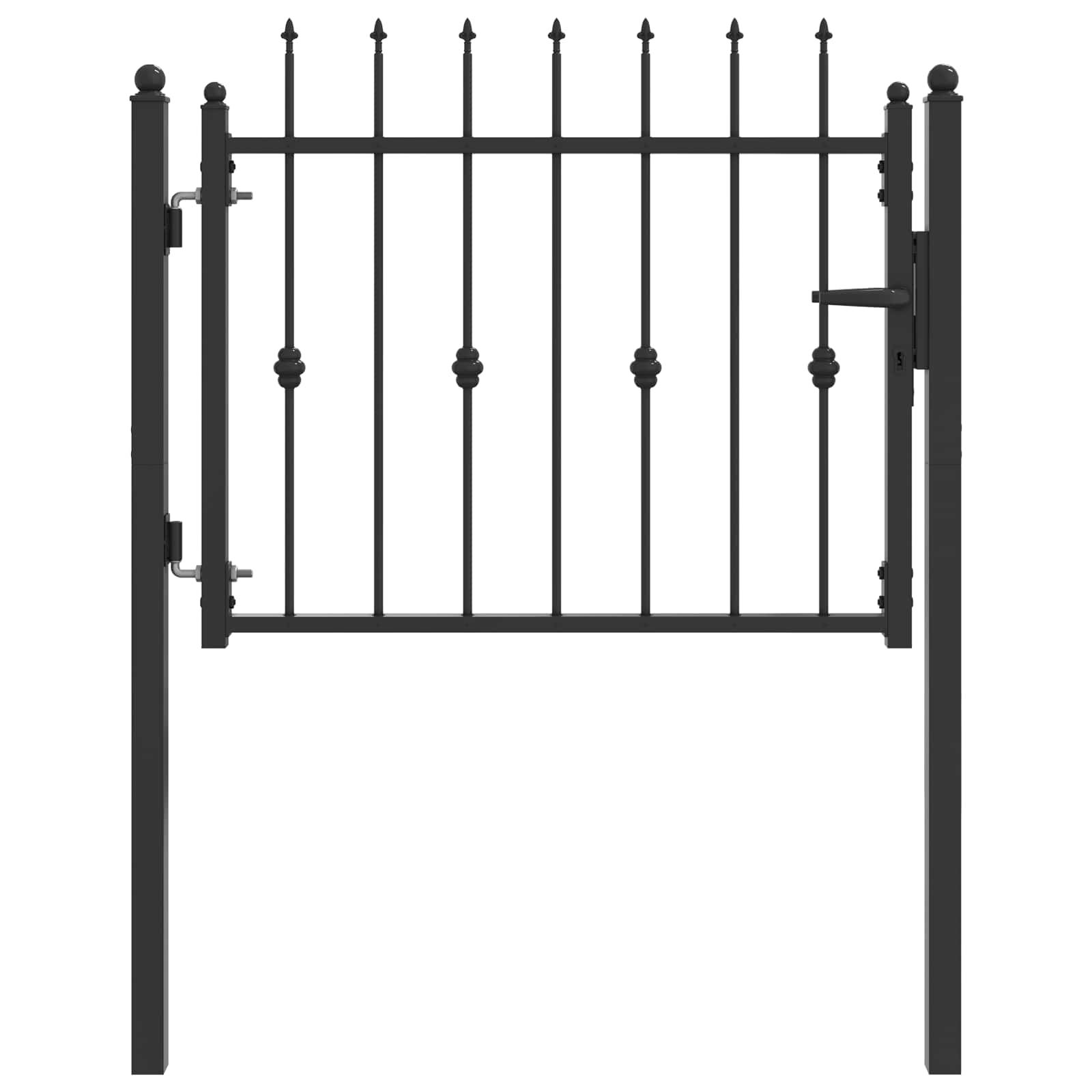 Cancello per recinzione HORST 100 x 75 cm Metallo Nero