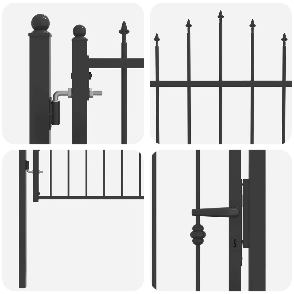 Cancello per recinzione HORST 100 x 125 cm Metallo Nero