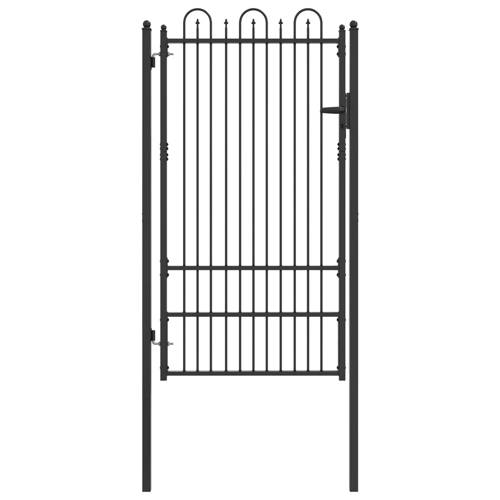 Cancello per recinzione HORST 100 x 175 cm Acciaio Nero