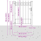 Cancello per recinzione HORST 100 x 125 cm Metallo Nero