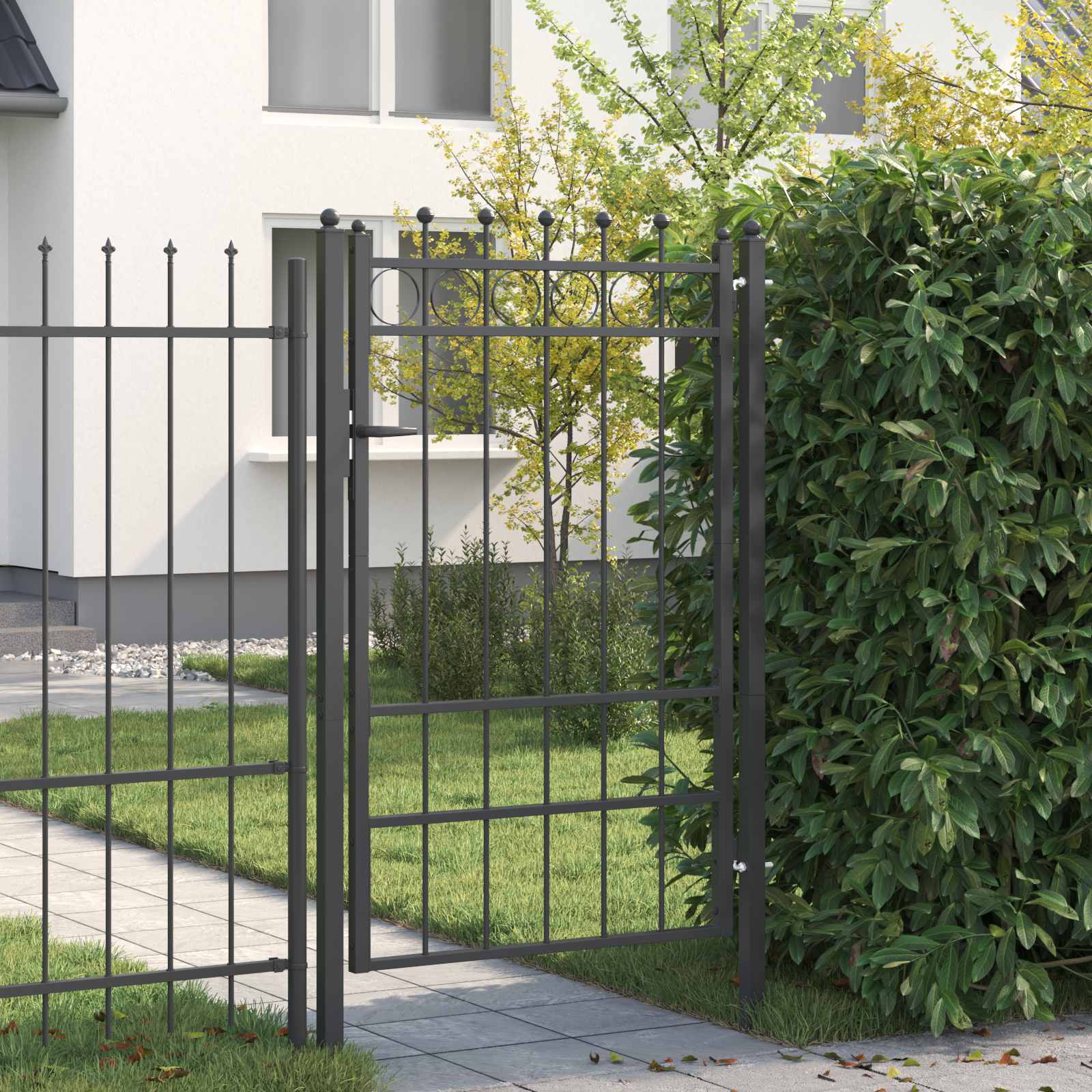 Cancello per recinzione Horst 100 x 150 cm metallo verniciato nero