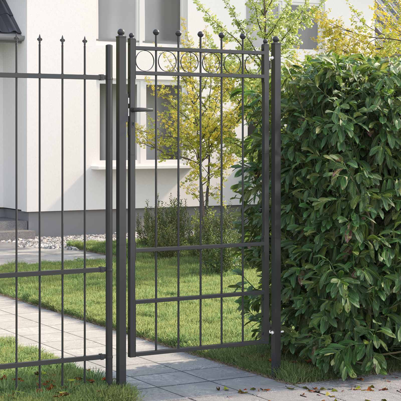 Cancello per recinzione HORST 100 x 175 cm Metallo Nero