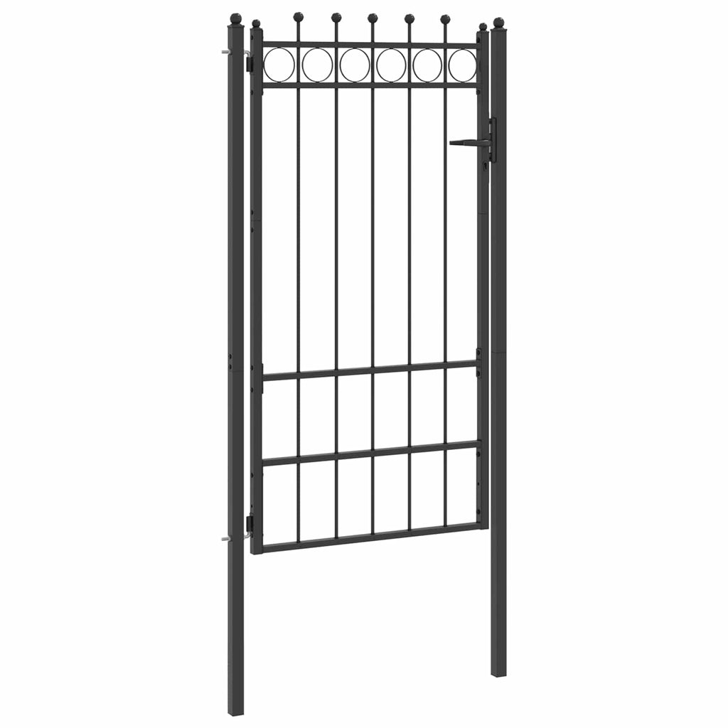 Cancello per recinzione HORST 100 x 175 cm Metallo Nero