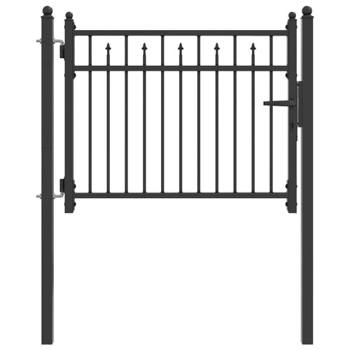 Cancello per recinzione HORST 100 x 75 cm Metallo Nero