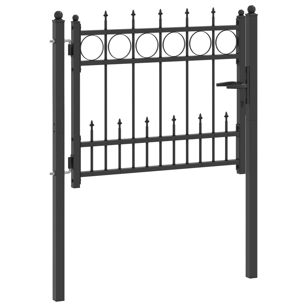 Cancello per recinzione HORST 100 x 75 cm Metallo Nero Bloccabile