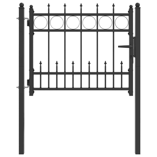 Cancello per recinzione HORST 100 x 75 cm Metallo Nero Bloccabile