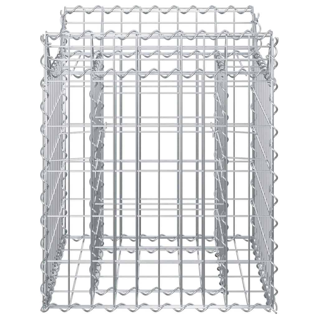 Letto rialzato in gabbione Argento 50x50x60 cm