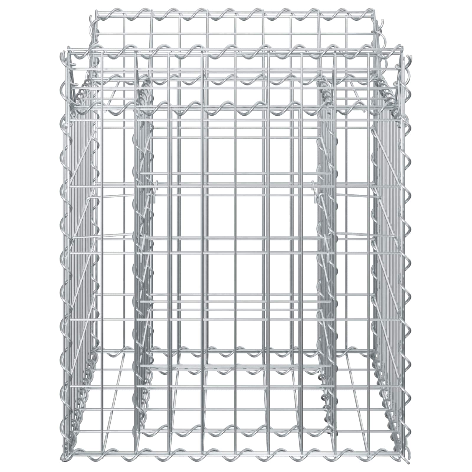 Letto rialzato in gabbione Argento 50x50x60 cm