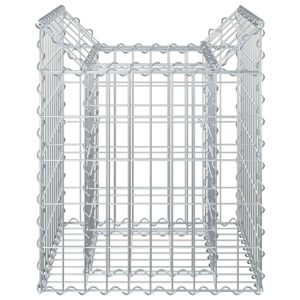 Letto rialzato in gabbione Argento 50x50x60 cm