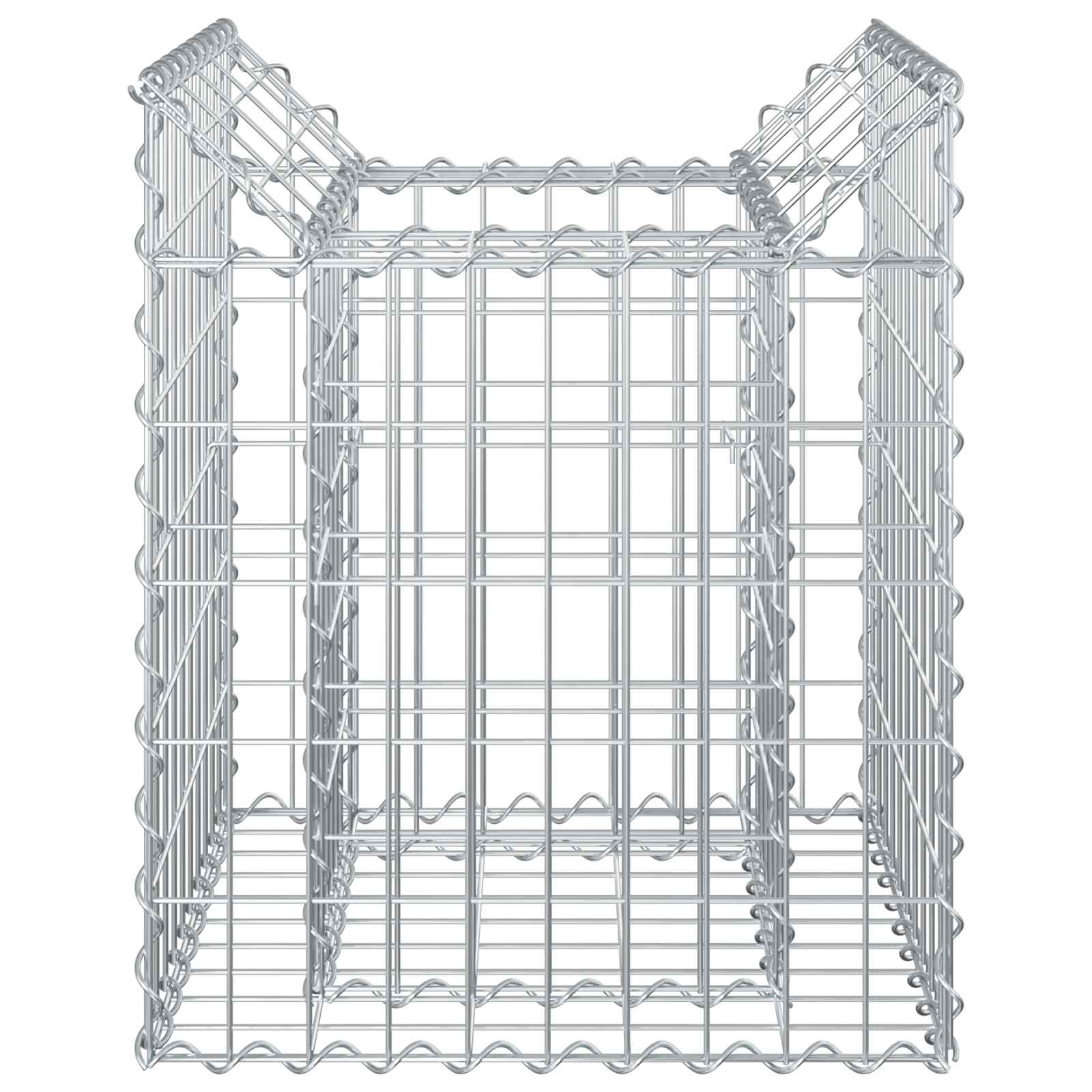 Letto rialzato in gabbione Argento 50x50x60 cm