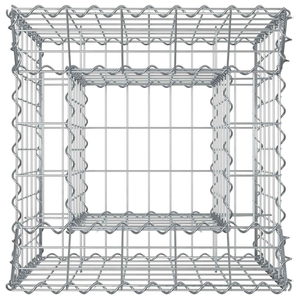 Letto rialzato in gabbione Argento 50x50x60 cm