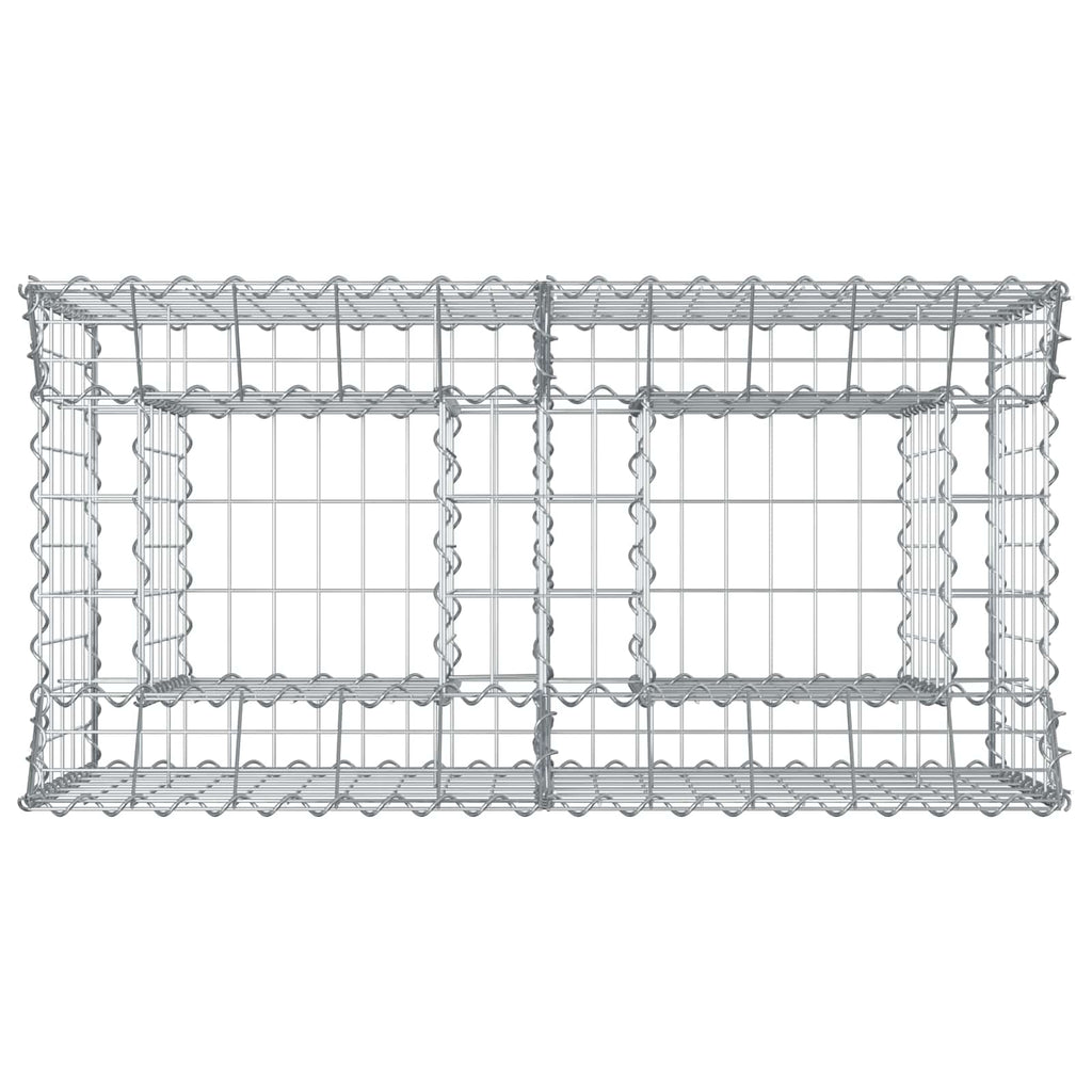 Letto rialzato in gabbione Argento 100x50x60 cm