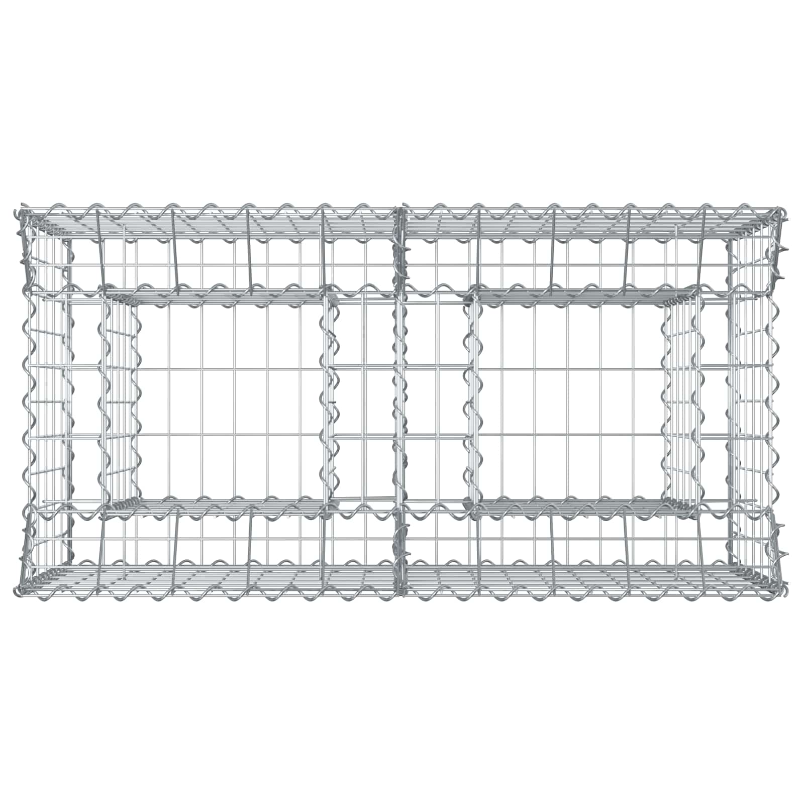 Letto rialzato in gabbione Argento 100x50x60 cm