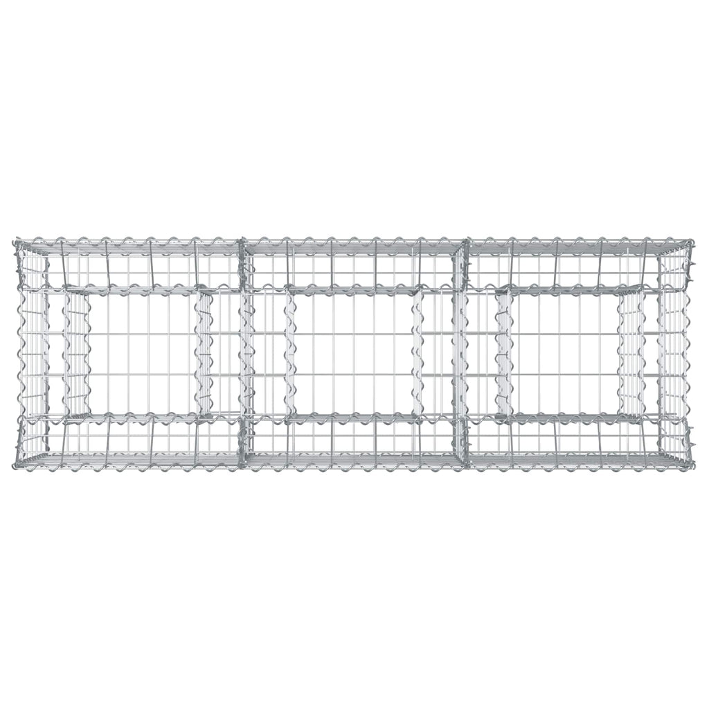Letto rialzato in gabbione Argento 150x50x60 cm