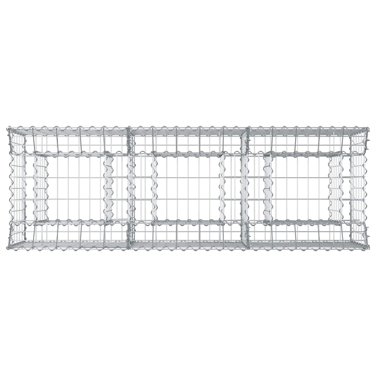 Letto rialzato in gabbione Argento 150x50x60 cm