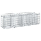 Letto rialzato in gabbione Argento 200x50x60 cm