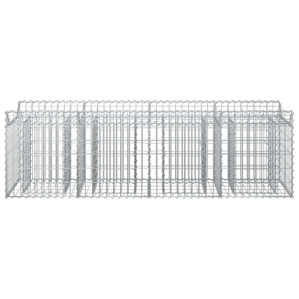 Letto rialzato in gabbione Argento 200x50x60 cm