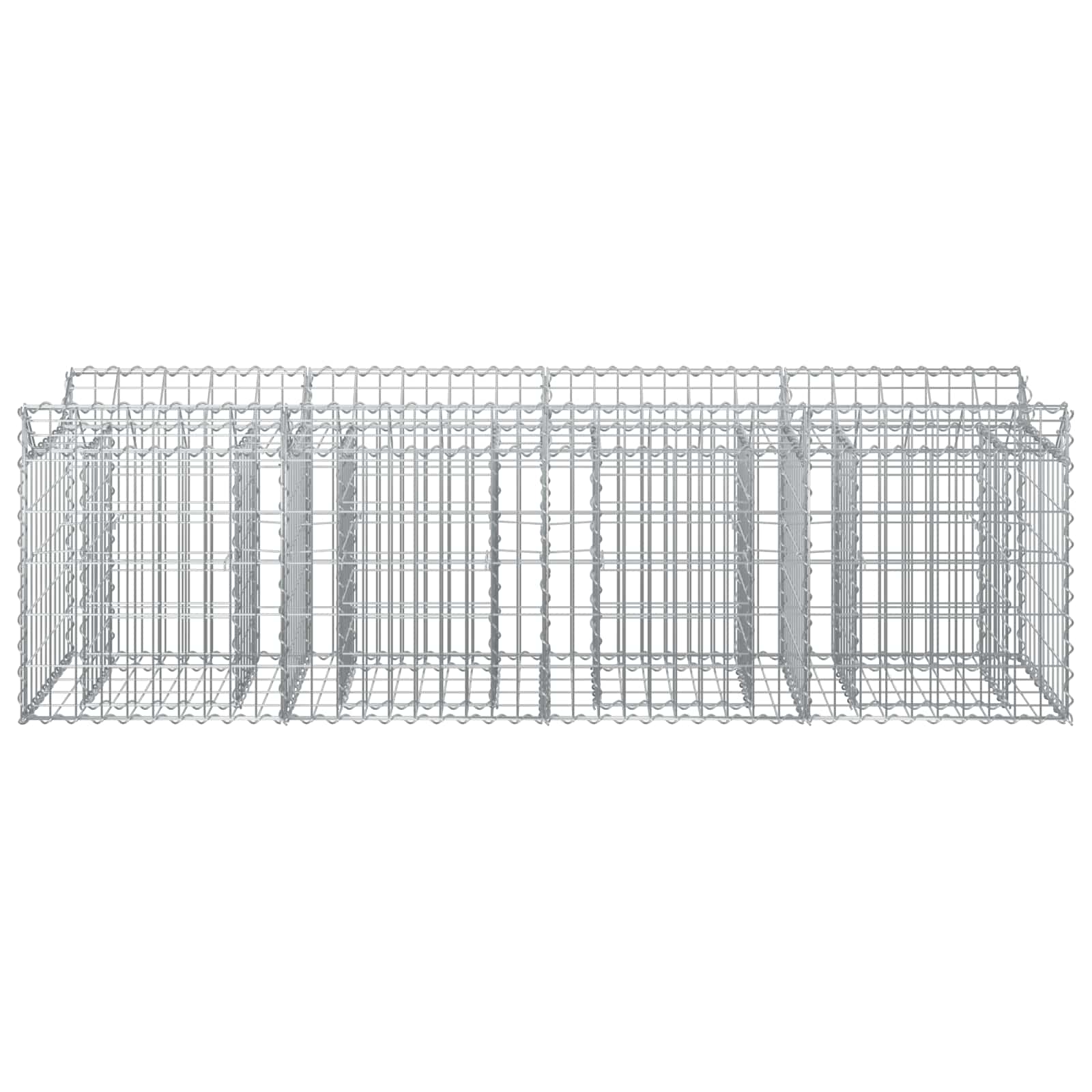 Letto rialzato in gabbione Argento 200x50x60 cm