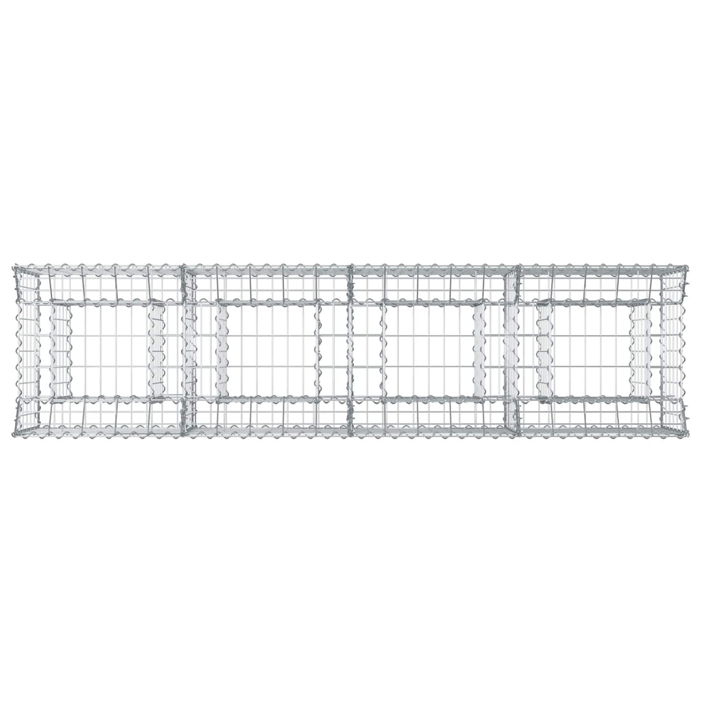 Letto rialzato in gabbione Argento 200x50x60 cm