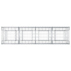 Letto rialzato in gabbione Argento 200x50x60 cm