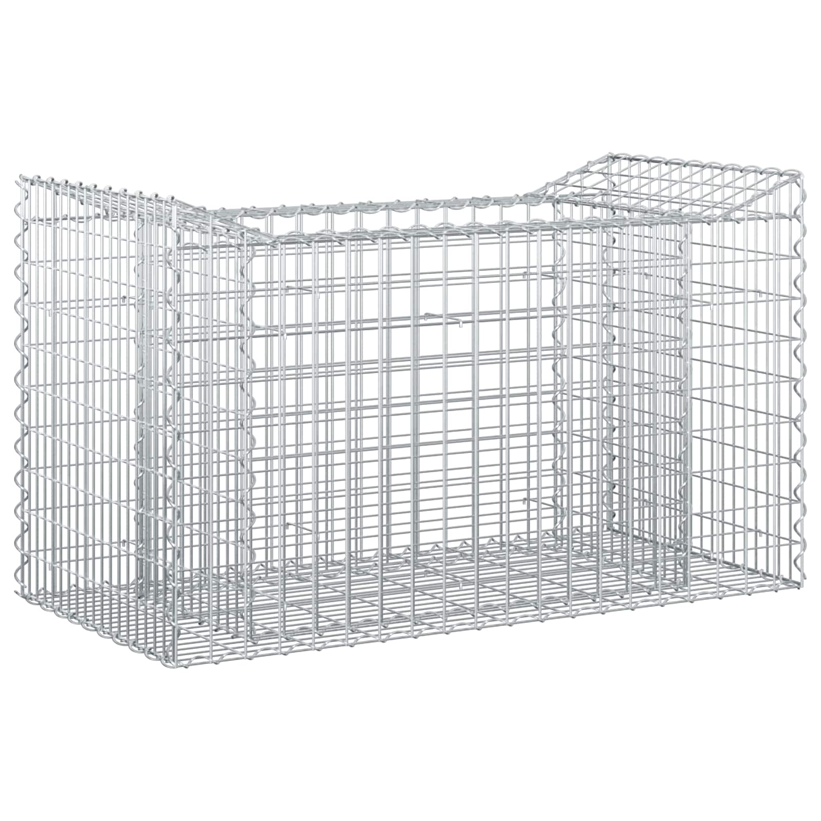Letto rialzato in gabbione argento 50x100x60 cm