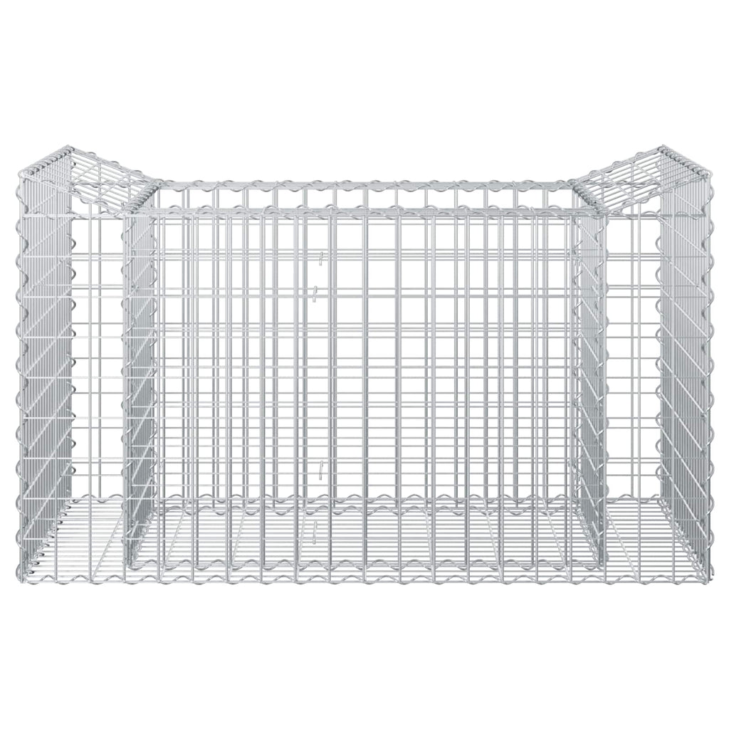 Letto rialzato in gabbione argento 50x100x60 cm