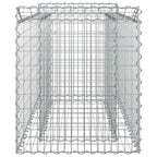 Letto rialzato in gabbione argento 50x100x60 cm